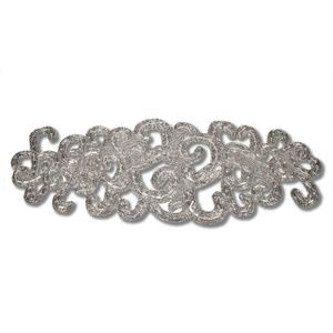 Nomi K Large Silver Hand Beaded Table Runner